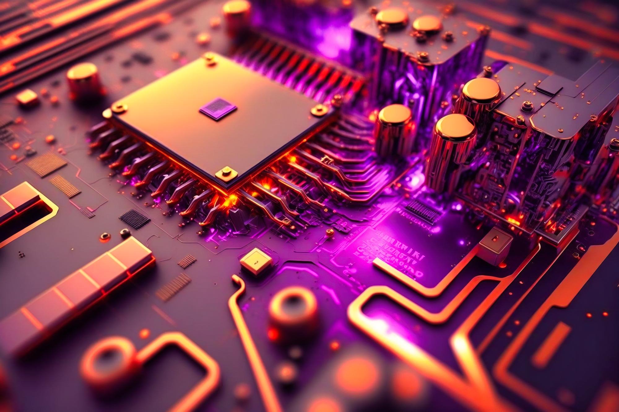 purple-orange-electronic-circuit