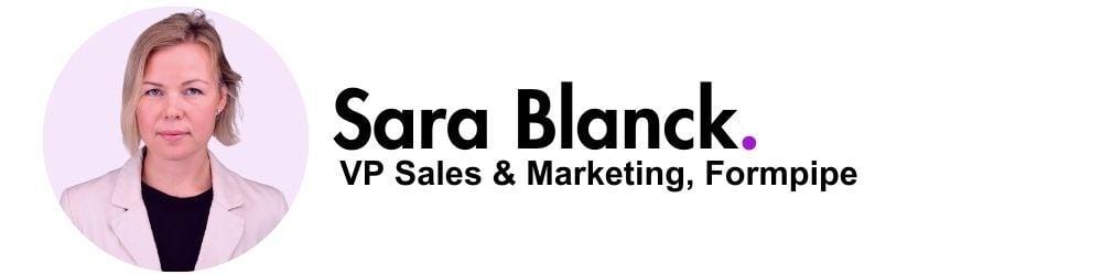 Portrait of Sara Blanck, VP of Sales & Marketing at Formpipe