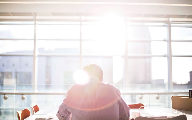 man-backlight-table