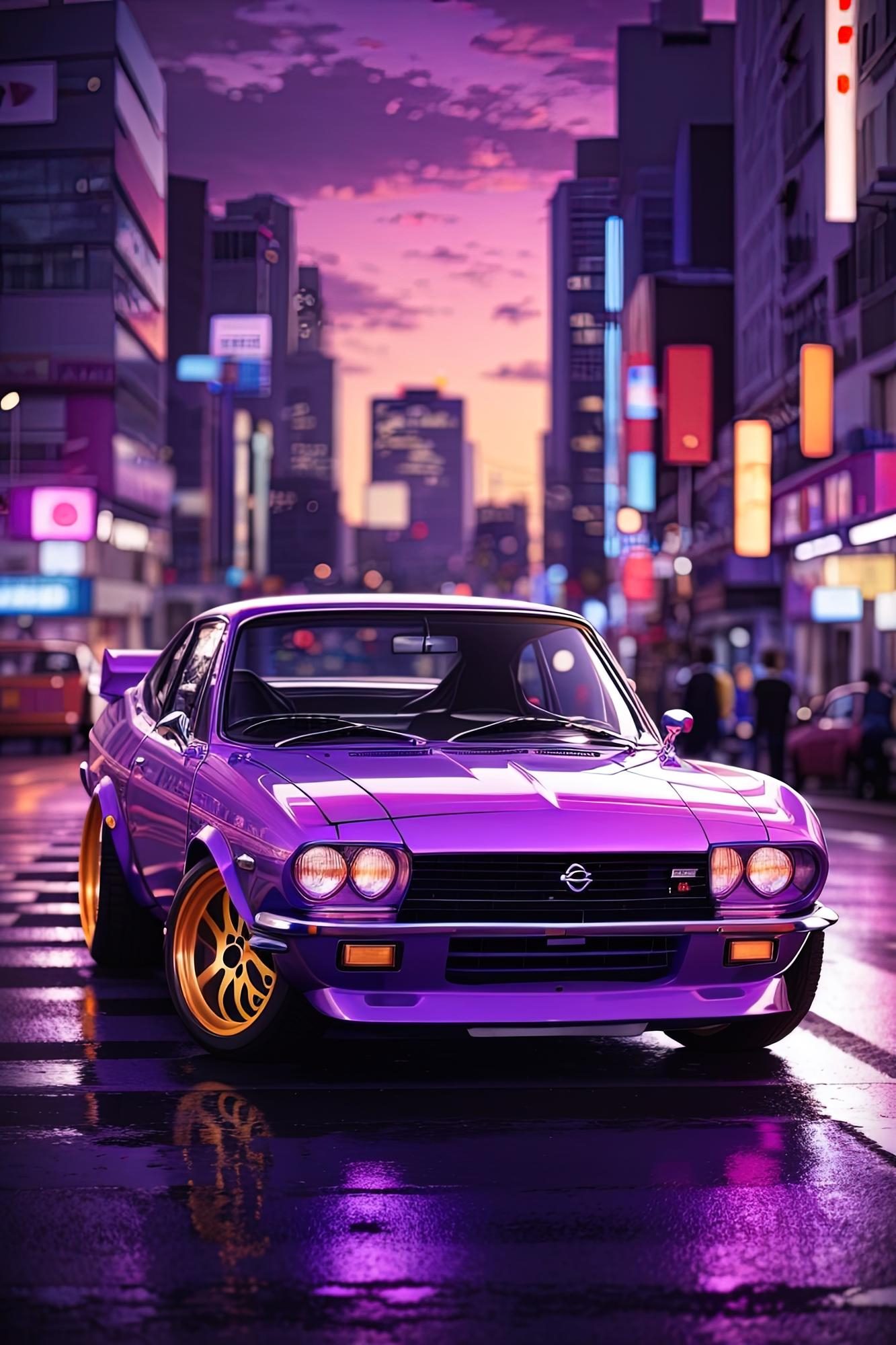 purple-classic-car
